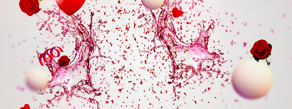 愛情紅色心玫瑰背景banner