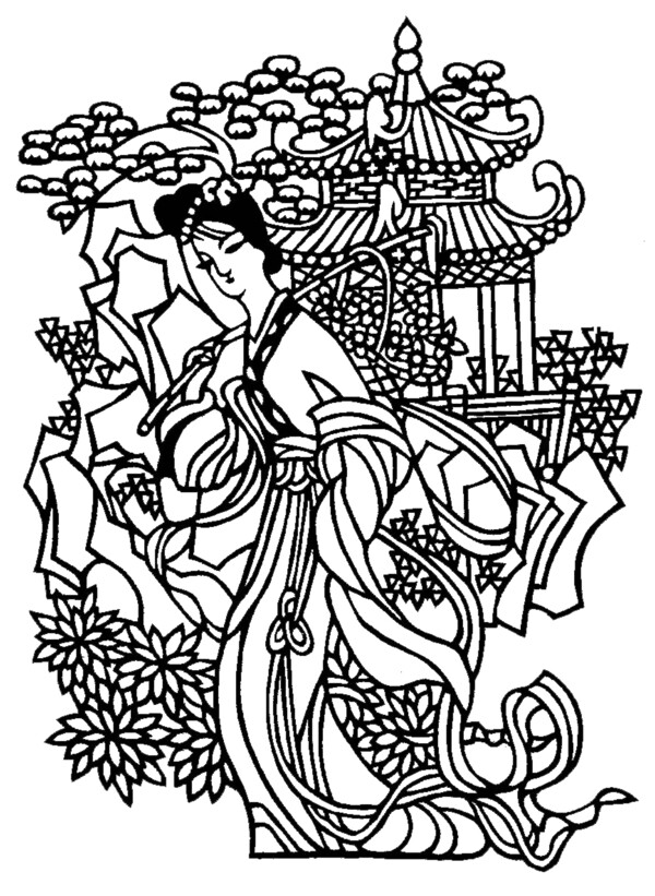 中國(guó)元素年畫剪紙