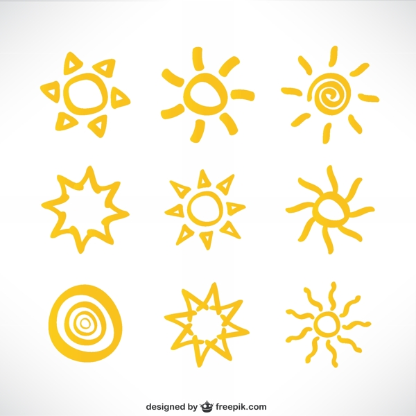 手绘太阳图标图片