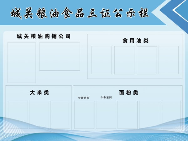 糧油三證公示欄