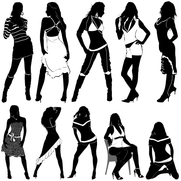 女子人物矢量素材
