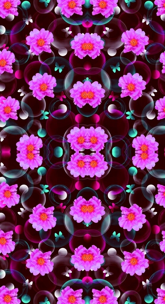 抽象幻影泡泡炫彩花卉图片