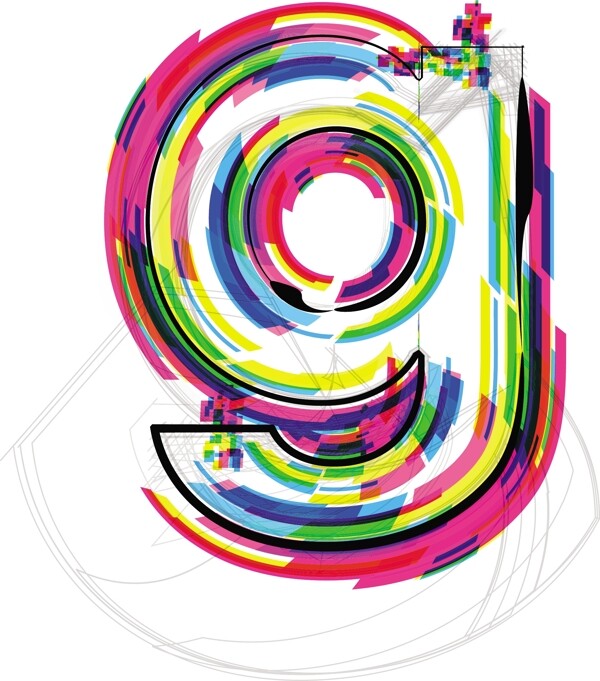 插圖插畫矢量字體的字母G