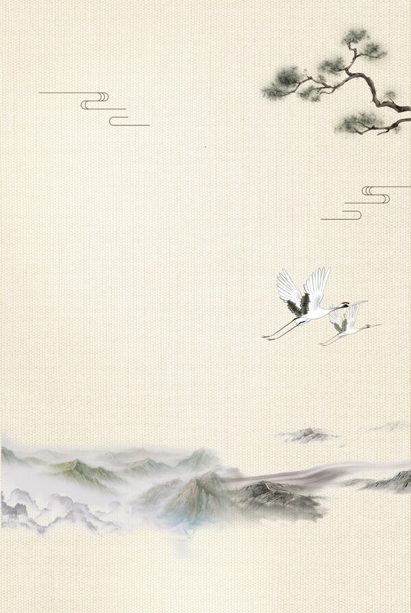 中國風(fēng)水墨復(fù)古懷舊廣告背景圖