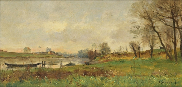 PierreEmmanuelEugeneDamoyeTheIsleofSaintOuen1881畫家風(fēng)景畫靜物油畫建筑油畫裝飾畫