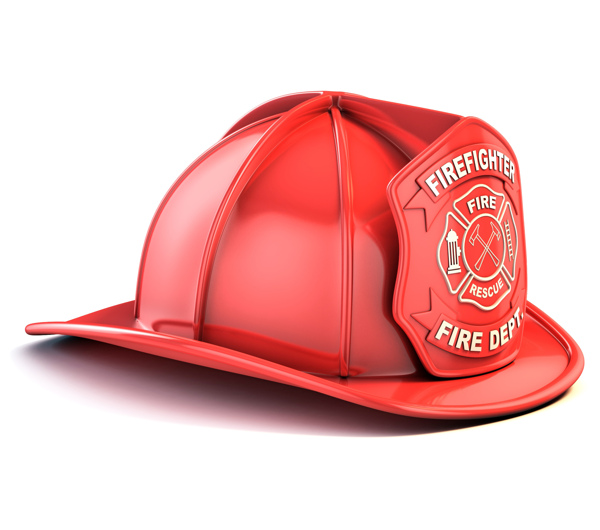 红色消防帽图片