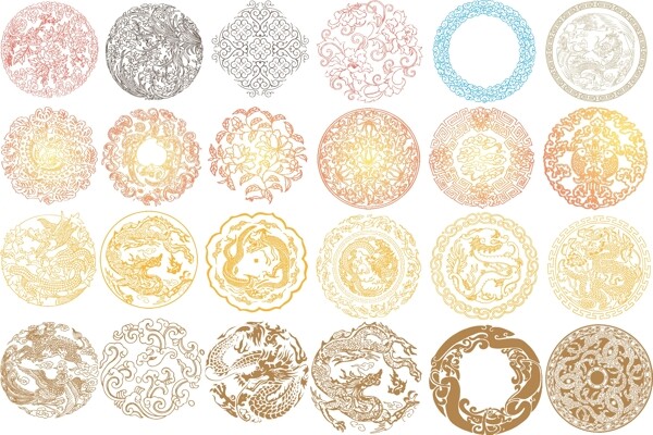 古典花紋矢量素材