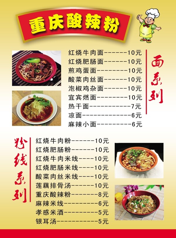 價格表