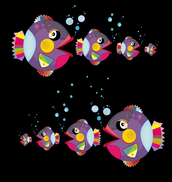 貓和魚矢量素材