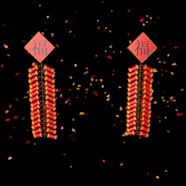 3D喜慶紅色鞭炮C4D新年素材炮仗
