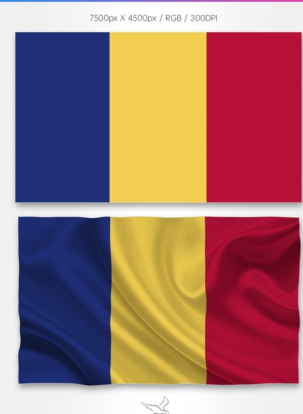 罗马尼亚国旗分层psd