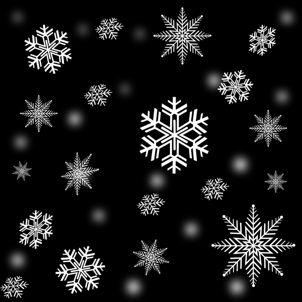可商用白色可愛(ài)圣誕節(jié)雪花漂浮元素裝飾圖案