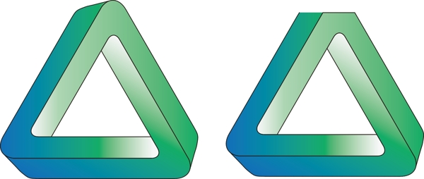 矢量三角矛盾体logo