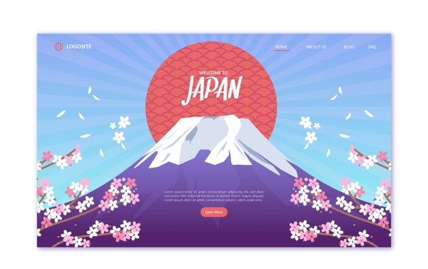 日本富士山创意插画