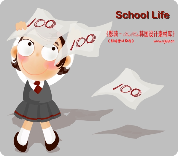 學生課堂小孩兒童學習上學韓國花紋時尚花紋底紋矢量素材矢量圖片HanMaker韓國設計素材庫