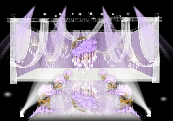 紫色婚礼PSD分层效果图