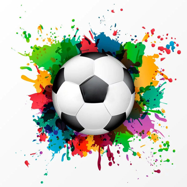 足球彩色彩绘足球球