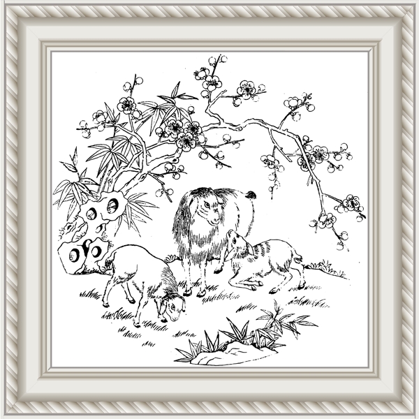 梅線描畫(huà)