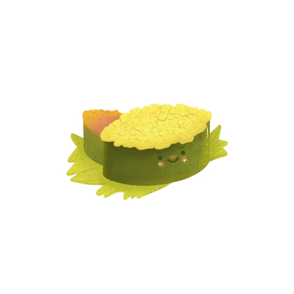 海苔玉米粒日本料理寿司美味卡通形象可爱