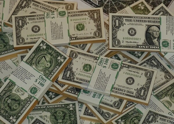 美元美金现金钞票财富背景素材
