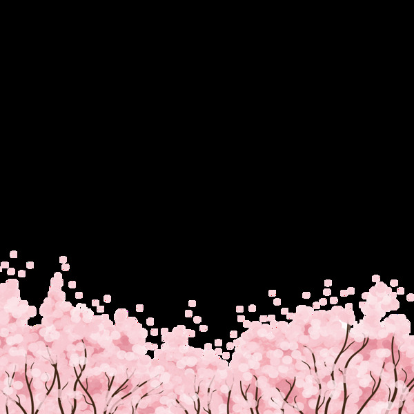 粉色樱花树透明装饰素材