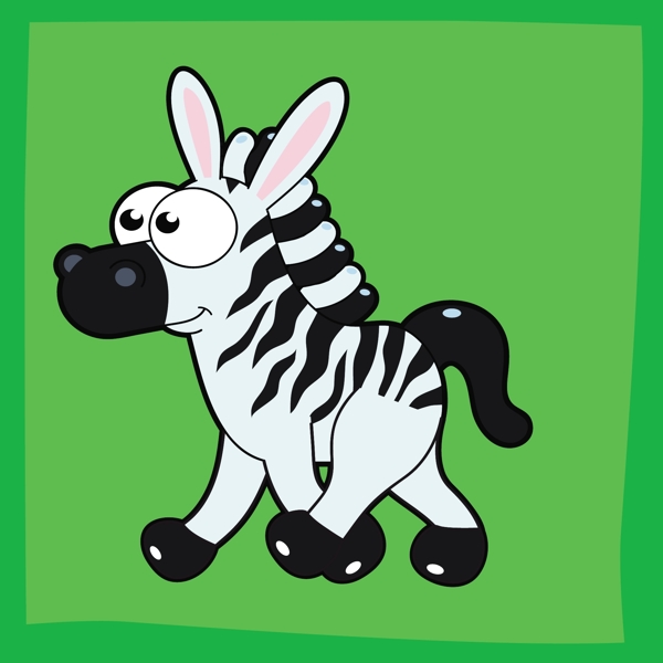 卡通可爱野生动物斑马EPS