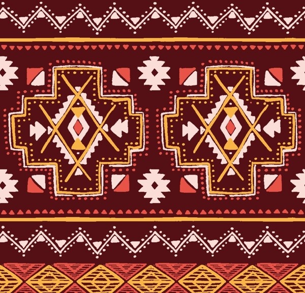 波西米亚传统花纹图案