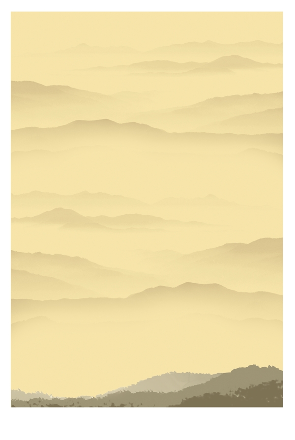 水墨山