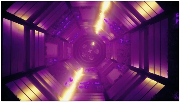 紫光酷炫旋转隧道视频素材