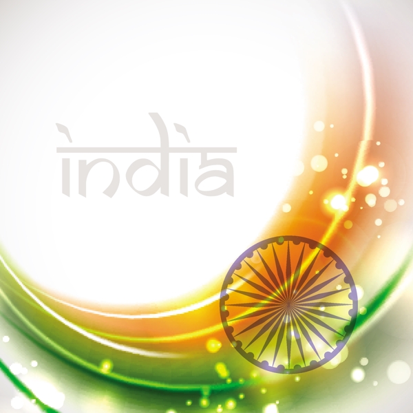 闪亮的印度国旗波背景
