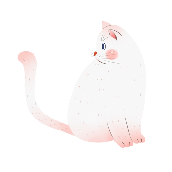 粉色白色可爱动物猫猫