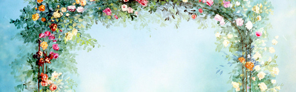 浪漫溫馨婚慶花環(huán)門(mén)淘寶banner背景