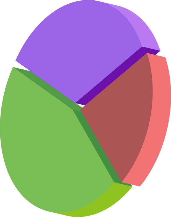 商务矢量数据分析立体饼状图