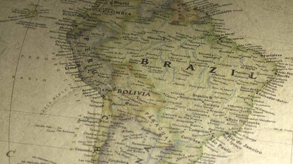浏览一张老式地图到巴西