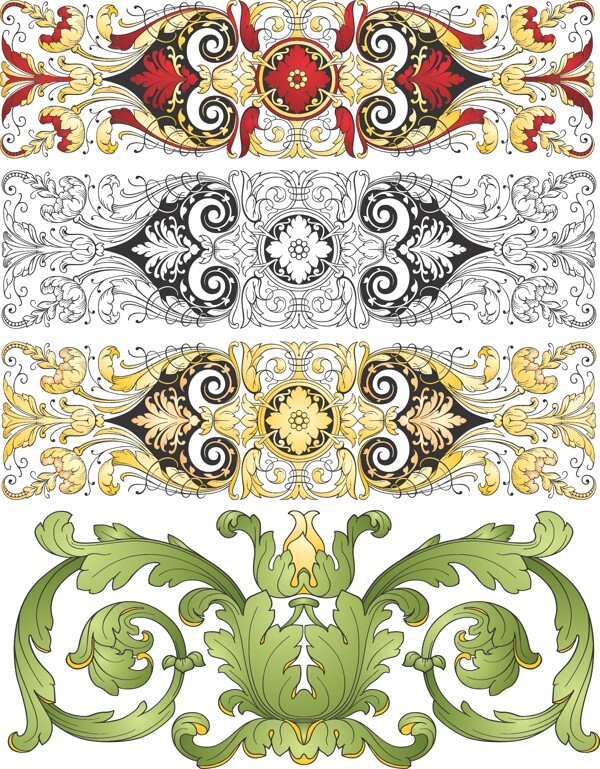 矢量素材歐式古典花紋