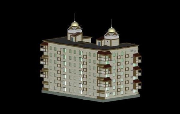 MAX多层欧式建筑3D模型