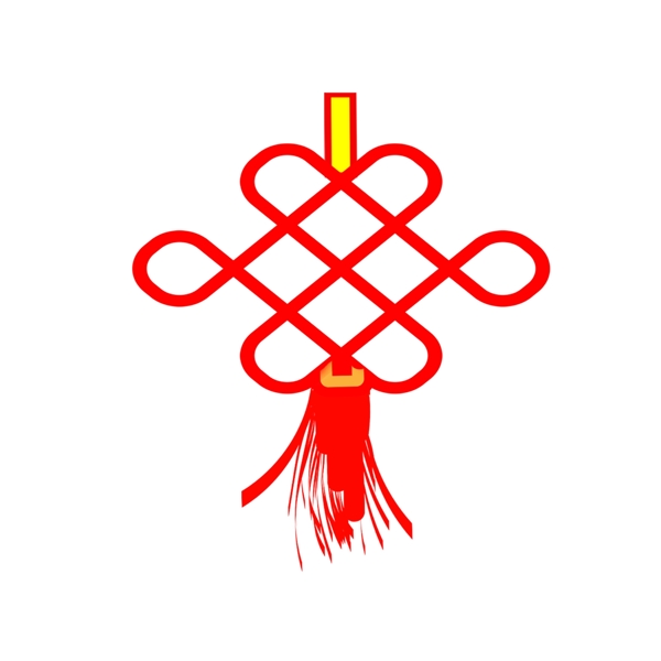 简单线条的红色中国结
