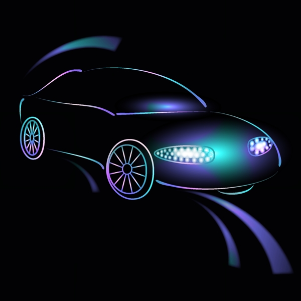 炫酷跑車矢量素材