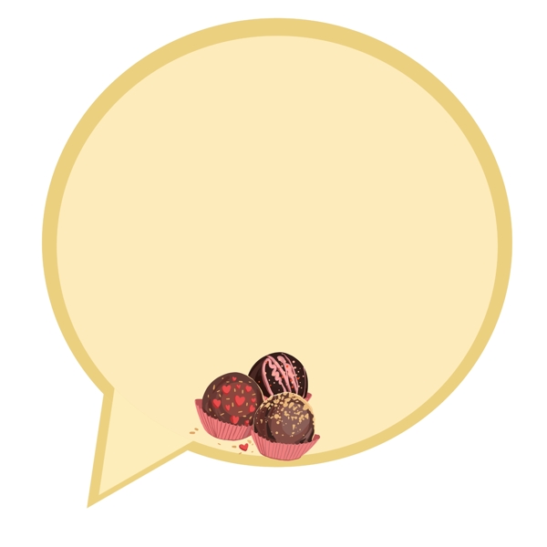 巧克力甜品对话框插画