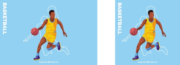 篮球运动员的蓝色背景