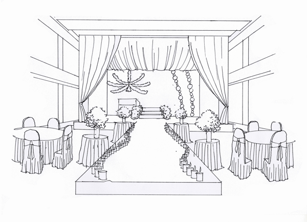 婚礼手绘效果图