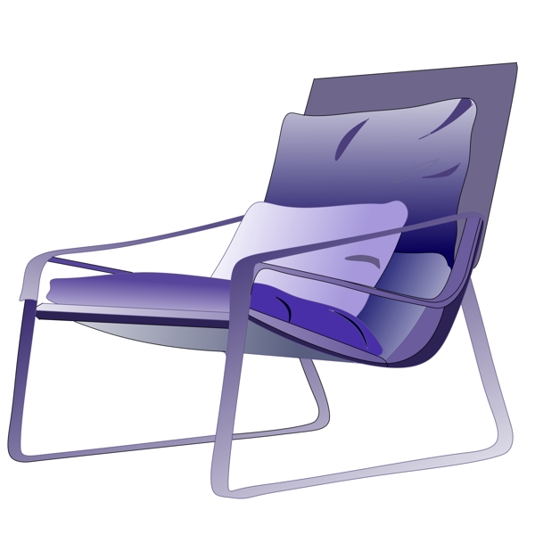 紫色卡通休闲椅插画