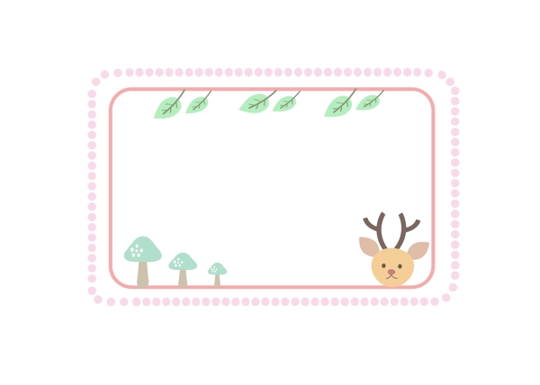小鹿裝飾邊框插畫
