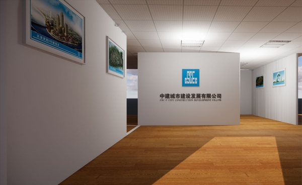 中国建筑会议室背景墙效果图