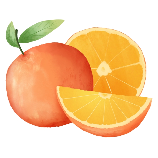 一个橙子和半个橙子