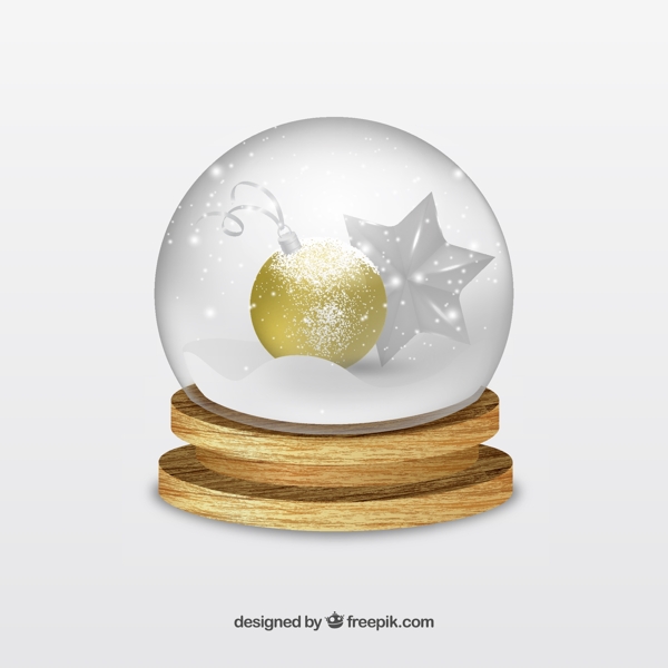雪花水晶球在現(xiàn)實主義風(fēng)格