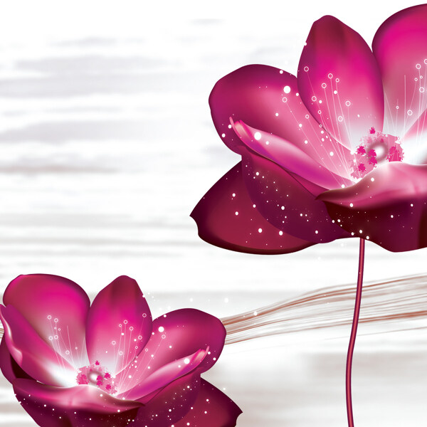 粉色花朵三聯(lián)畫