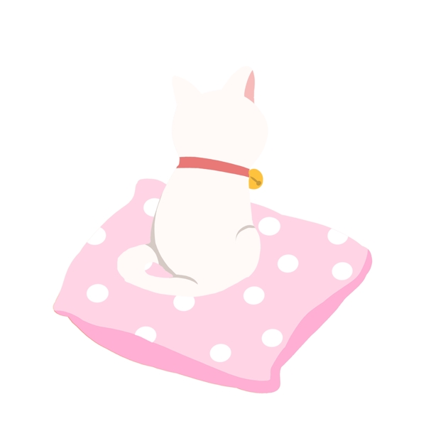 粉色垫子上的猫咪图案