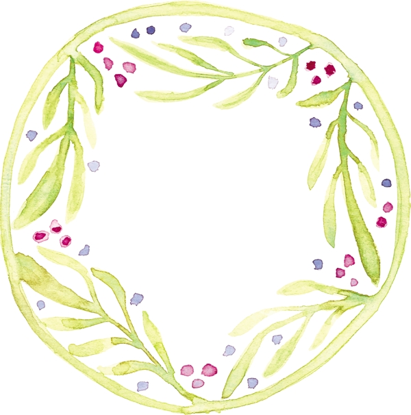 手繪圓形花環(huán)矢量素材