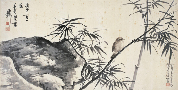 竹石小鳥圖片